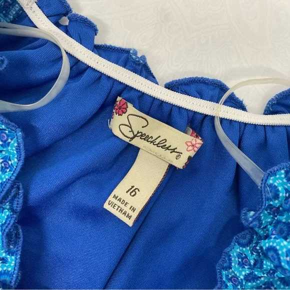 Speechless | Blue Sun Dress size 16 paisley print - Picture 10 of 13